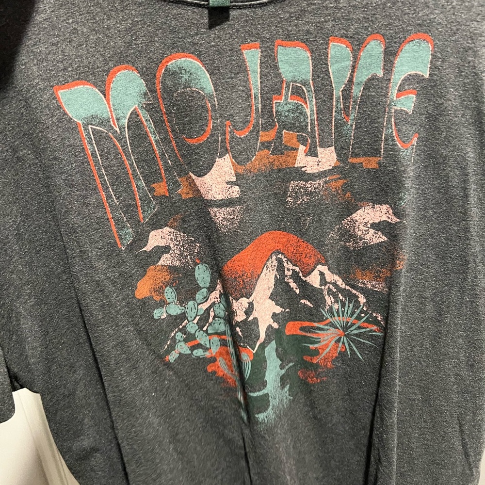 Mojave Graphic Tee in Charcoal with Teal & Rust